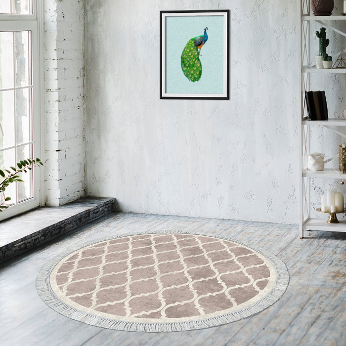 Conceptum Alfombra de 180 cm Crema y Marrón Conceptum Alfombra de 180 cm Crema y Marrón